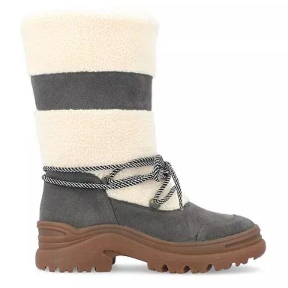 Journee Collection Women Cozy Winter Boots Galina Size US 8.5M Charcoal Grey - Picture 2 of 11